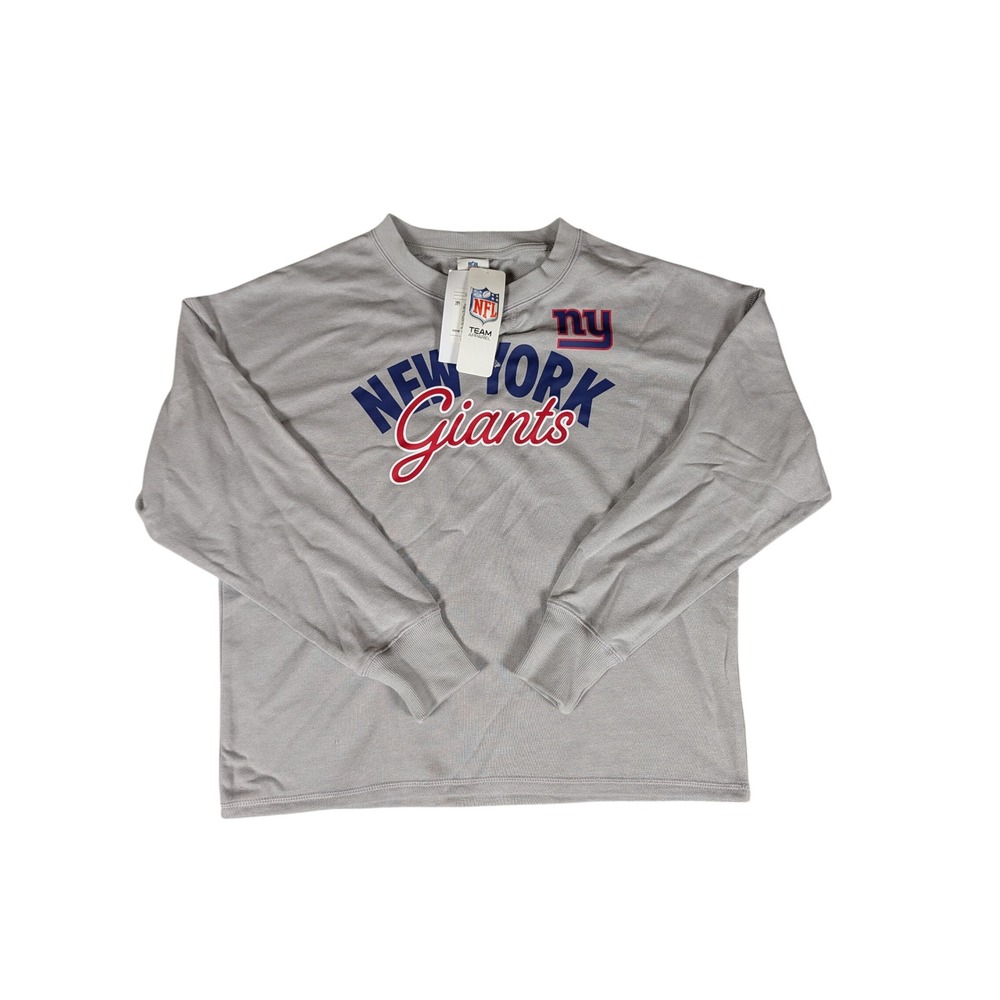 NFL New York Giants‎ Team Apparel Womens Gray Long Sleeve Shirt NY Football - M